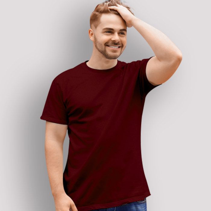 maroon tshirt plain