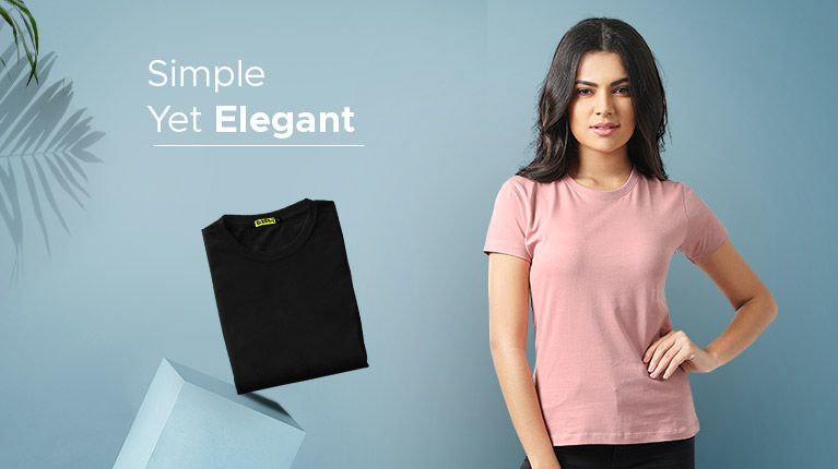 Plain T Shirts for Women @Upto 55% OFF 