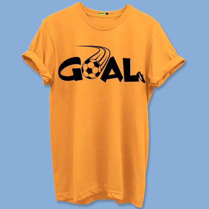 Football Goal Printed Half Sleeve T-Shirt