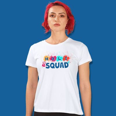 Holi Squad T-shirt For Girls Womens Clothing Stores