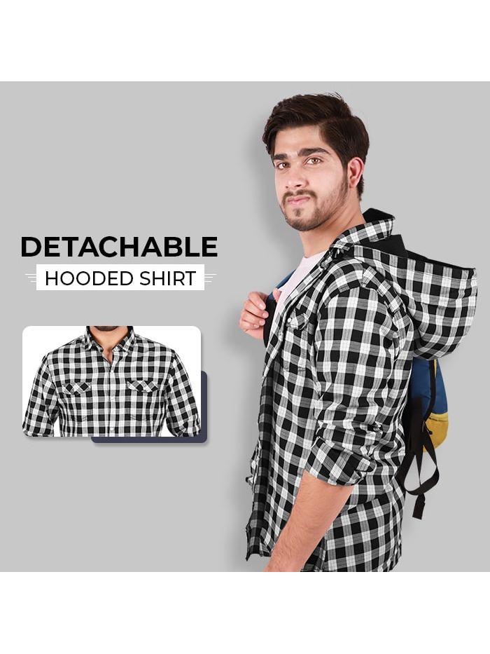 checkered shirt mens black and white