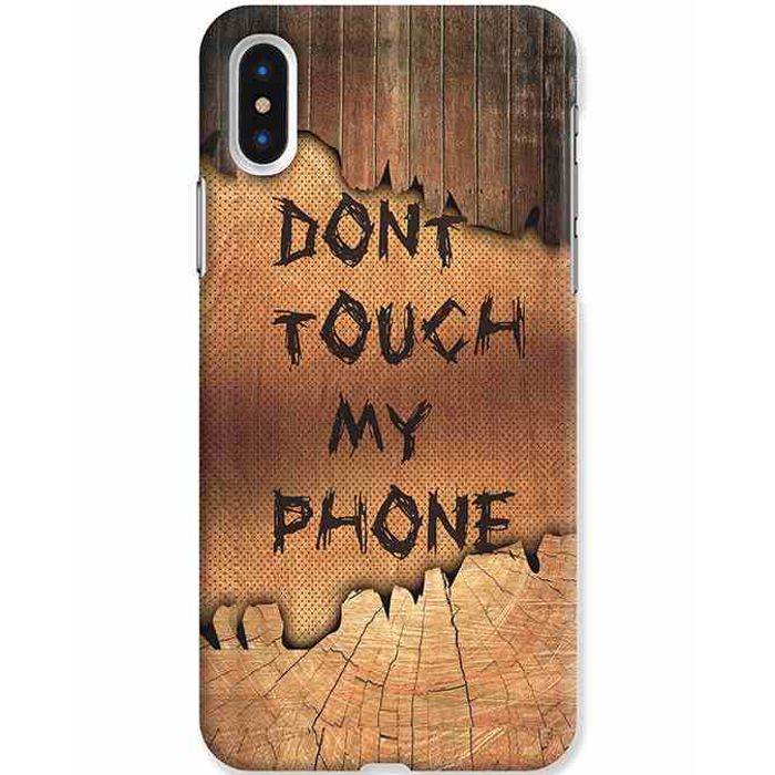Buy Don t Touch My Phone Wooden iPhone X Mobile Cover Online in