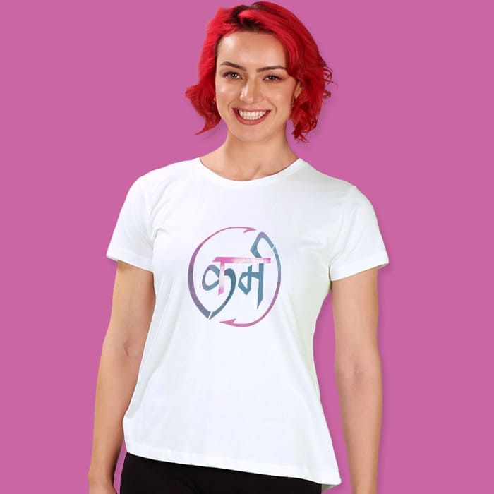 Buy Karma Women's Half Sleeve T-shirt 