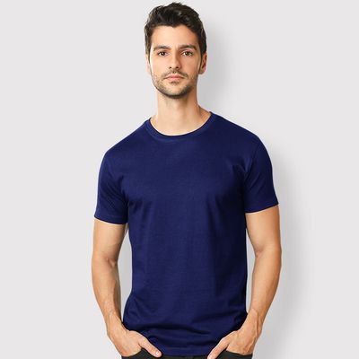 dark blue round neck t shirt