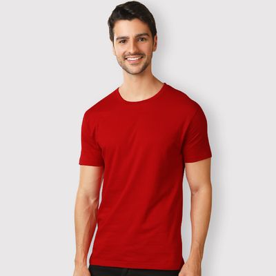 red plain shirt
