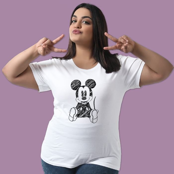 Mickey Mouse Sketch Women Plus Size T 