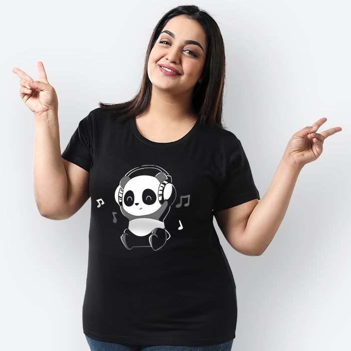Buy Music Panda Women Plus Size T-shirt