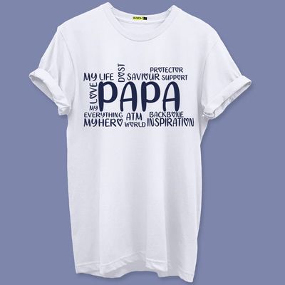 Papa T-Shirt Fun Short Sleeve Shirt Unisex Men and Women's Jersey Short Sleeve Tee Grandpa Tee Shirt