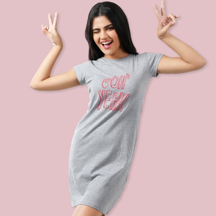 Buy Oh Yeah T-shirt Dress for Women ...