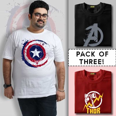 Marvel Printed Plus Size Combo T-Shirt 