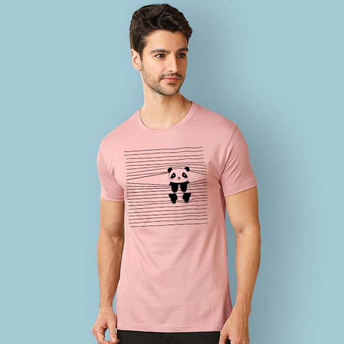Buy Peeping Panda Men's T-shirt Online 