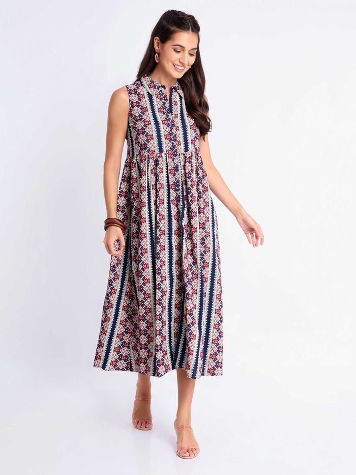 Buy Bohemian Multicolored Collar Flare Kurti Online in India Beyoung