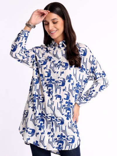 Shirt style kurti for womens top