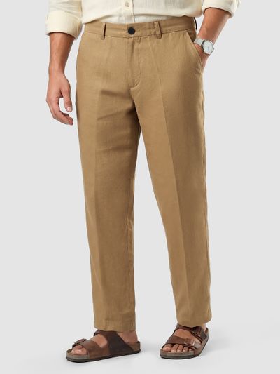 Khaki Textured Summer Pants