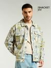 Green and Beige Stylish shacket for men, 