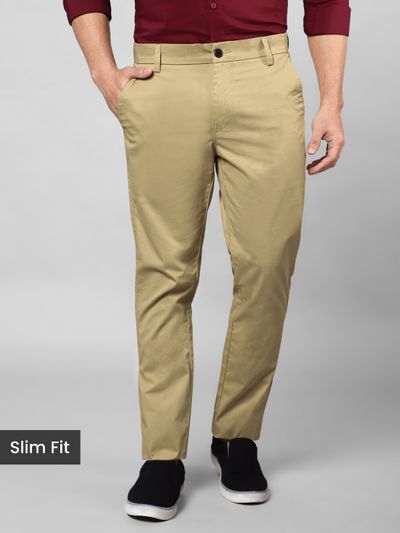 Camel Beige Slim-Fit Trousers Beige Slim-fit chino for men
