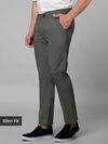 Grey slim-fit chinos for men