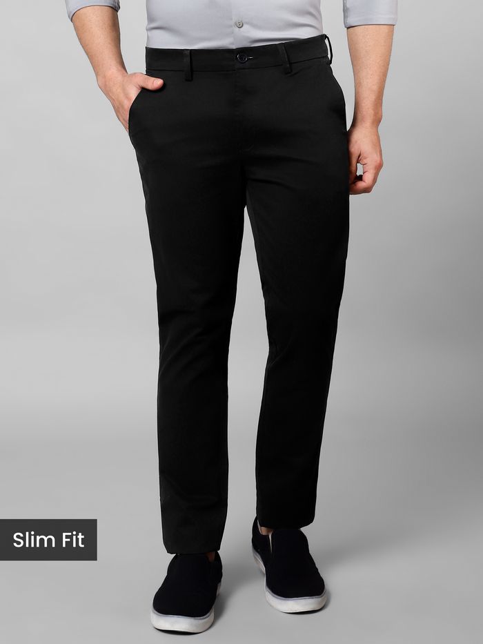 Black slim-fit Chinos for men 