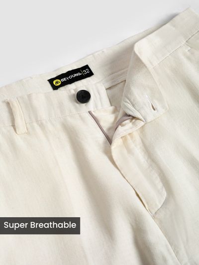 Off-White Textured Summer Pants Off-White Textured Summer Pants