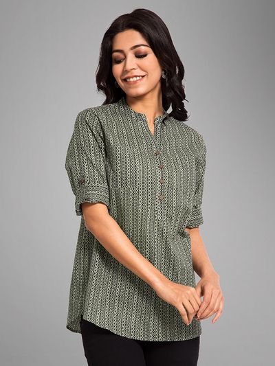 Green discount short kurti