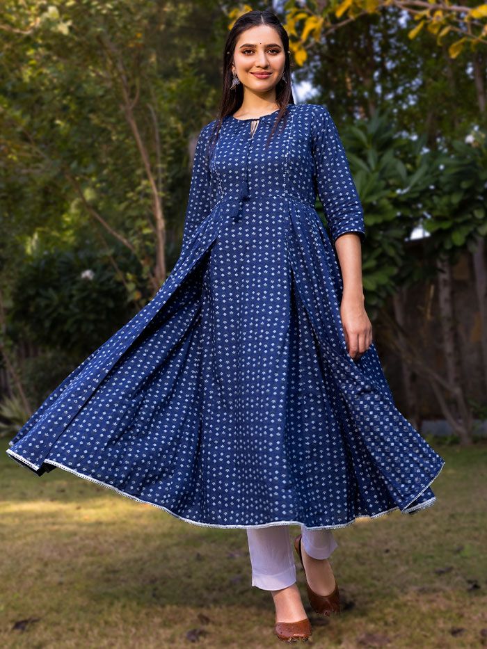 Women's Anarkali style plain kurti top