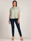 Blue Belted Skin Fit Women Jeggings