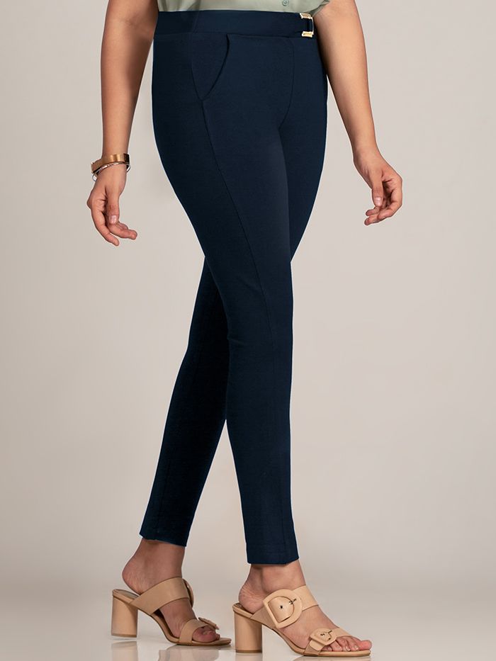 Buy Blue Belted Skin Fit Women Jeggings Online in India -Beyoung