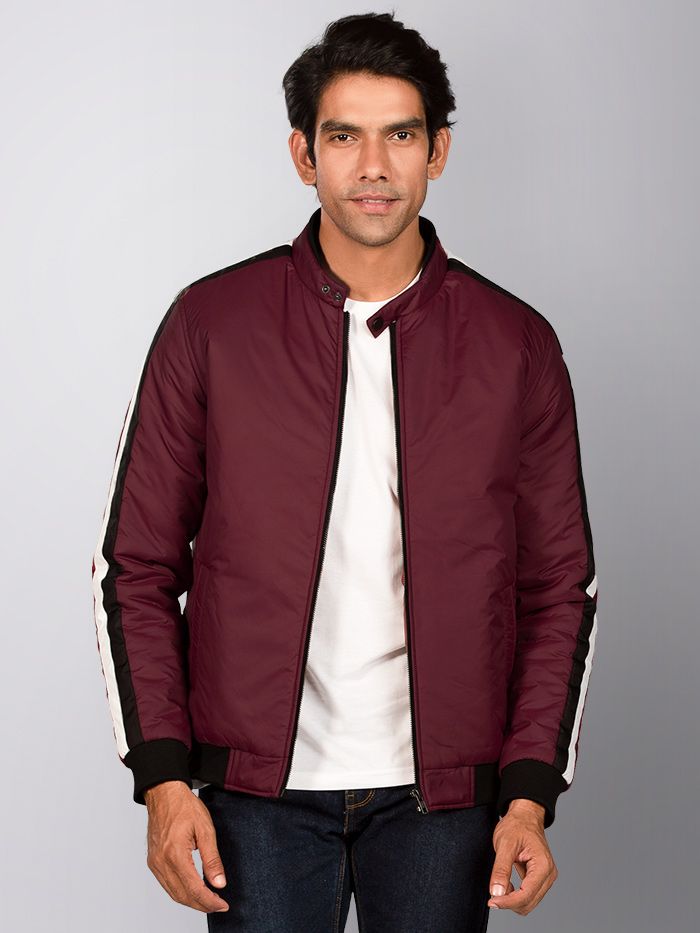 Maroon bomber jacket store men