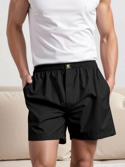 Plain Black Mens Boxer cotton boxers for men,
