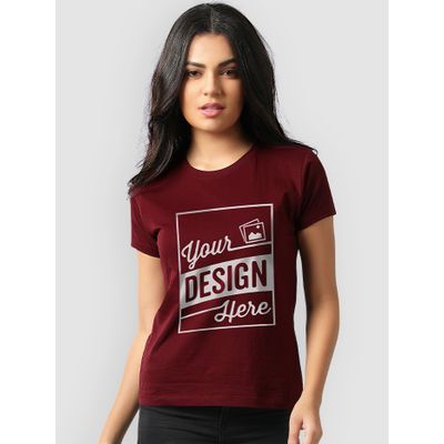 Burgundy - Customized T-shirts for Women Customize T-shirts For Women,
