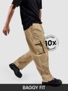 Beige Statement Cargo Pants