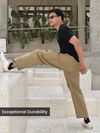 Beige Statement Cargo Pants