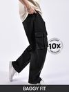 Black Statement Cargo Pants