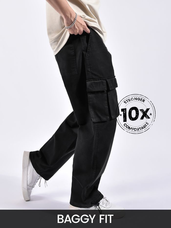 Black Statement Cargo Pants
