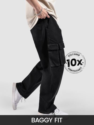 Black Statement Cargo Pants
