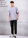 Black Utility Cargo Jogger Pants for Men