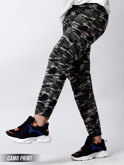 Camouflage Grey Cargo Men Jogger Pants
