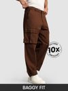 Chocolate Brown Statement Cargo Pants
