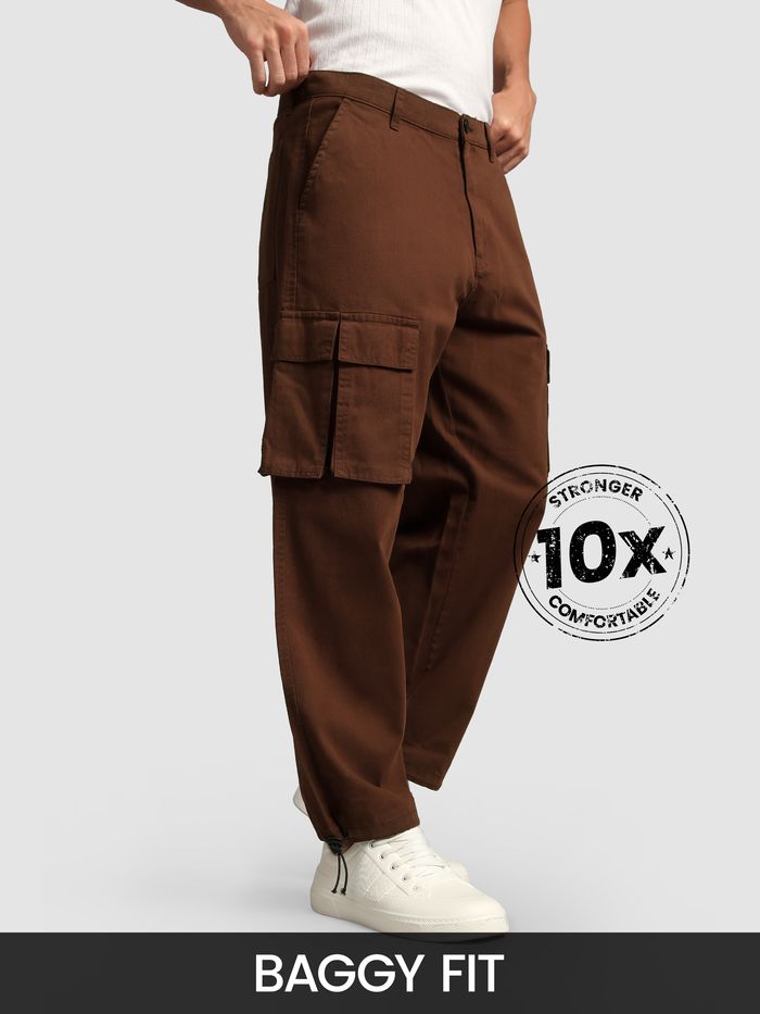 Chocolate Brown Statement Cargo Pants
