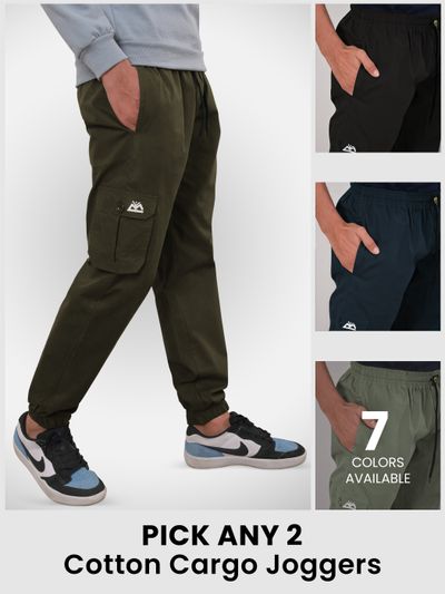 choose any 2 cargo joggers for men in 9 colors with versatile pockets for outdoor adventures, 