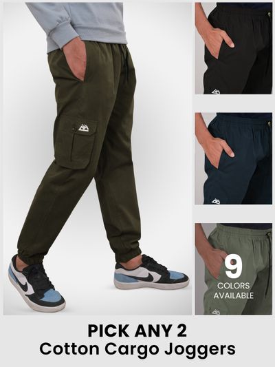 choose any 2 cargo joggers for men in 9 colors with versatile pockets for outdoor adventures, 