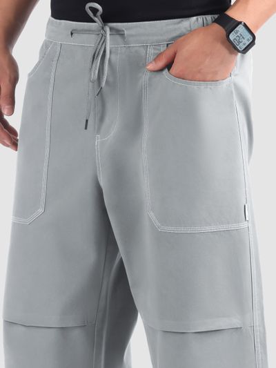 Smoke Grey Double Pleated Cargos Smoke Grey Double Pleated Cargos