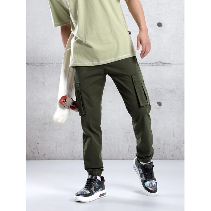 Buy Crocodile Green Cargo Jogger Pants for Men for Men Online in