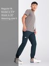 Dark Blue Cotton Cargo Joggers