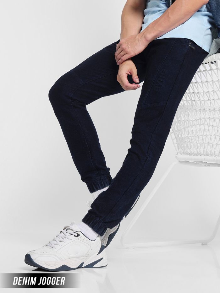 Dark blue shop jean joggers