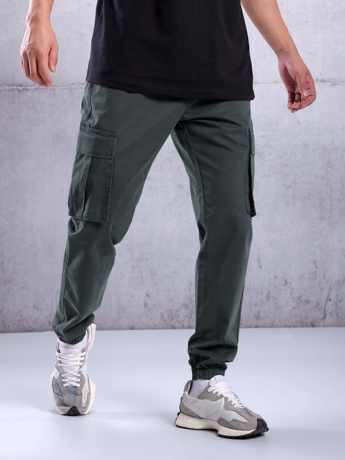 Dark Grey Cargo Jogger Pants for Men