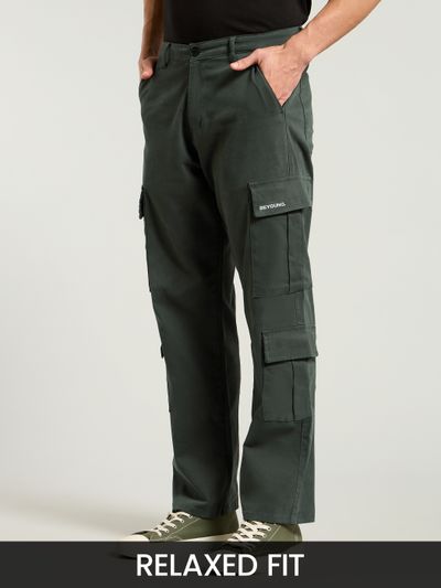 relaxed fit cargo pants for men, 