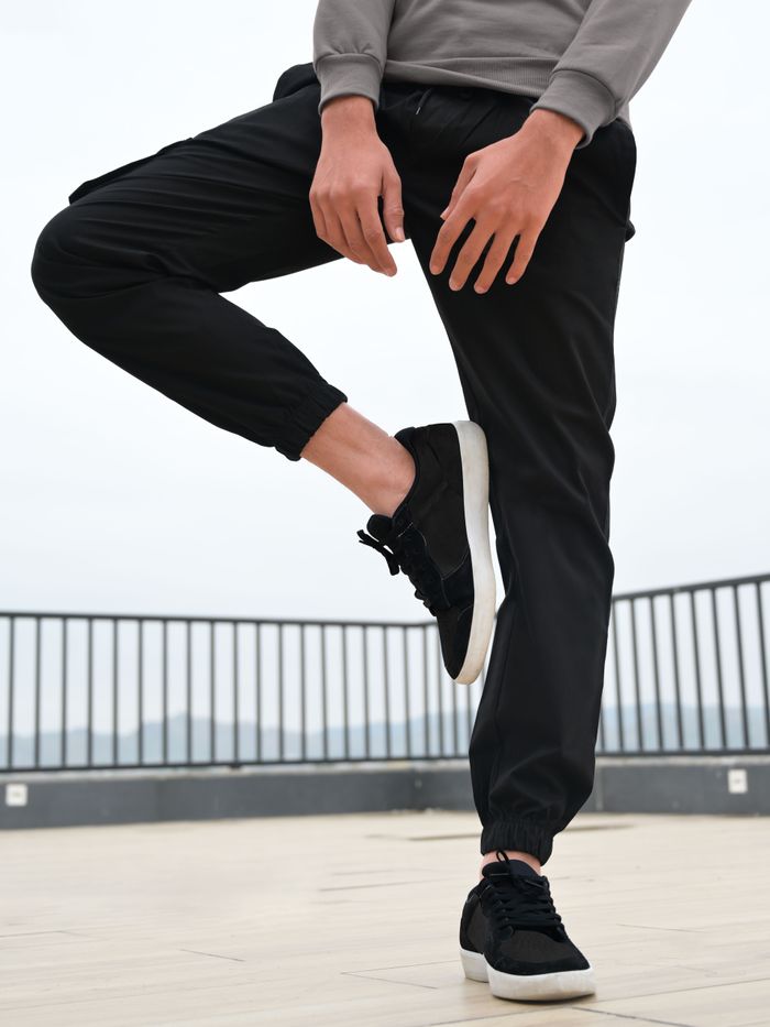 Buy Astellarie Mens Casual Pants MultiPockets Fashion Cargo Joggers Gym  Drawstring Long Pants Black3436 Inch at Amazonin
