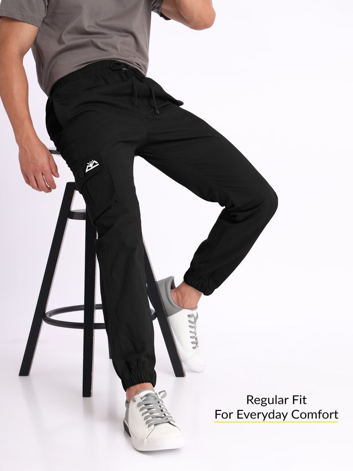 Buy Black Trousers & Pants for Men by SNITCH Online | Ajio.com