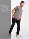 Jet Black Cotton Cargo Joggers